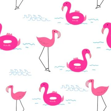 Flamingo pattern background, Tropical flamingo pattern, Vector illustration. 스톡 일러스트