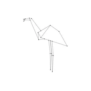 Flamingo Polygonal Lines Illustrazione stock