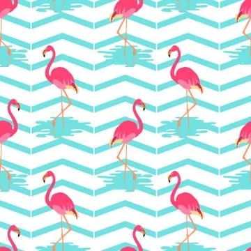 Flamingo seamless pattern Stock Illustration