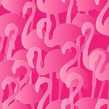 Flamingo seamless pattern. Vector tropical exotic texture. Hand drawn birds Illustrazione stock