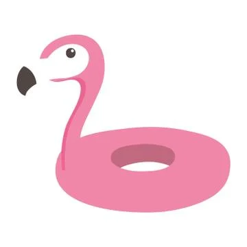 Flamingo shaped float cartoon isolated design icon white background Stock Illustration