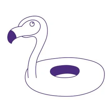 Flamingo shaped float cartoon isolated design icon white background Illustrazione stock