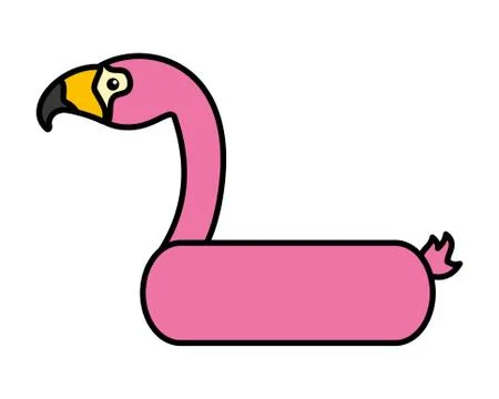 Flamingo shaped float on white background Stock Illustration