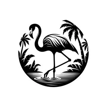 Flamingo Silhouette Vector Cut File Design Stock Illustration