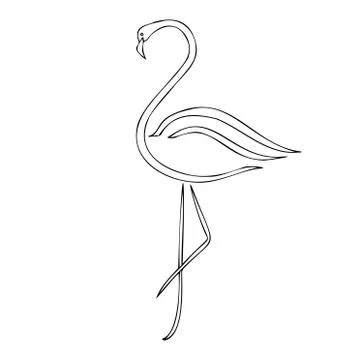 Flamingo silhouette vector illustration Stock Illustration