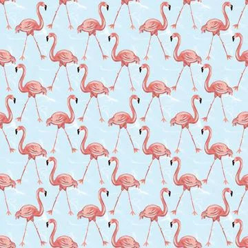 Flamingo simple pattern background, surface design for textile and wrapping p Stock Illustration