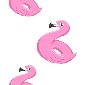 Flamingo swimming ring. Inflatable rubber in cartoon style. Stock Illustration