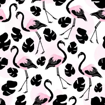 Flamingo Tropical Exotic Seamless Pattern Stock-Illustration