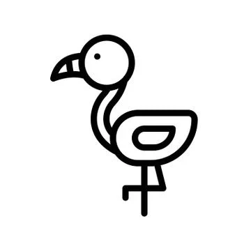 Flamingo vector, tropical related line style icon Stock Illustration