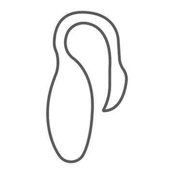 Flamingo wireless vibrator thin line icon, sex toy and adult, clitoris vibrator Stock Illustration