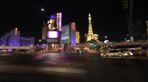 Flamingo/Las Vegas Blvd. intersection Stock Footage 7136451
