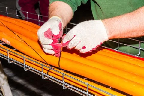 Flammability test cable Stock Photos
