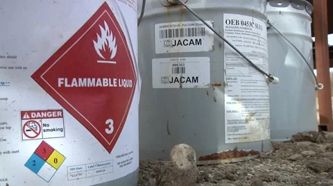 Flammable 5 Gallon Cans Video stock 43036202