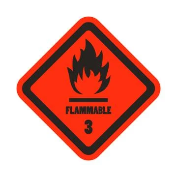 Flammable attention sticker level 3 Stock Illustration