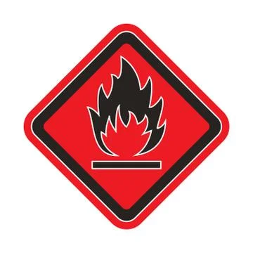 Flammable attention vector sign sticker Stock Illustration
