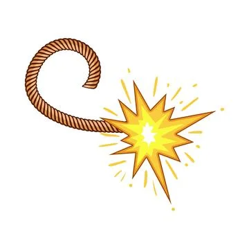 Flammable dynamite fuse cartoon vector illustration Stock Illustration