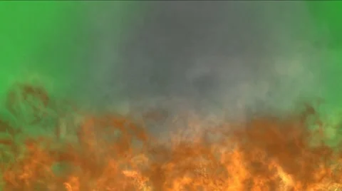 Flammable fluid, gas burning on green screen Stock Footage 49326707
