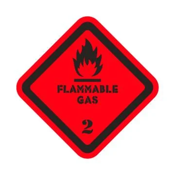 Flammable gas attention sticker level 2 스톡 일러스트