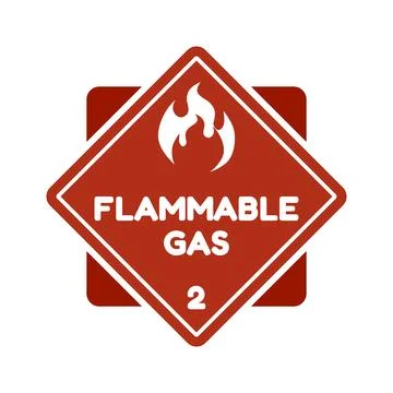 Flammable gas Class 2 symbol vector, isolated on white. Stock Illustration