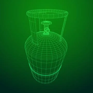 Flammable gas tank wireframe Ilustración de archivo