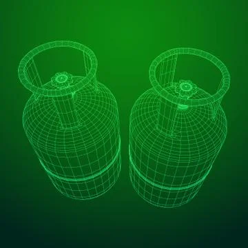 Flammable gas tank wireframe Иллюстрация