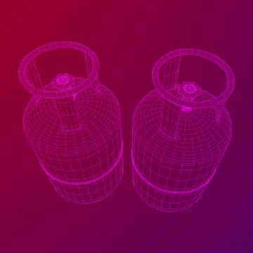 Flammable gas tank wireframe Stock Illustration