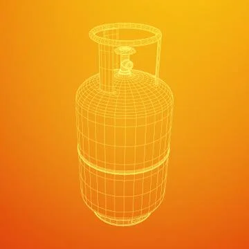Flammable gas tank wireframe 스톡 일러스트