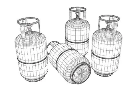 Flammable gas tank wireframe 스톡 일러스트