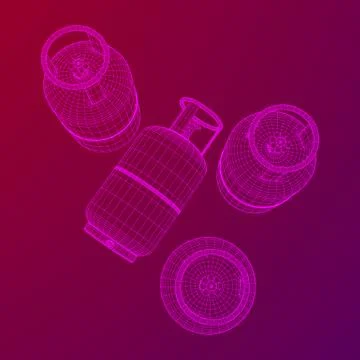 Flammable gas tank wireframe 스톡 일러스트
