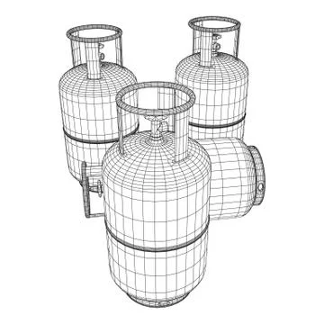 Flammable gas tank wireframe Stock-Illustration