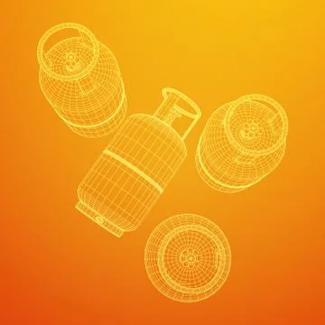 Flammable gas tank wireframe Stock Illustration