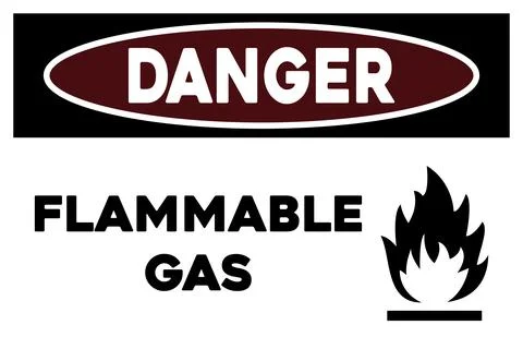Flammable gas warning sign Stock Illustration