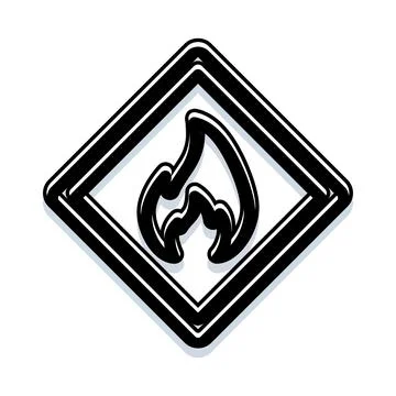 Flammable hazard sign indicating fire danger Stock Illustration