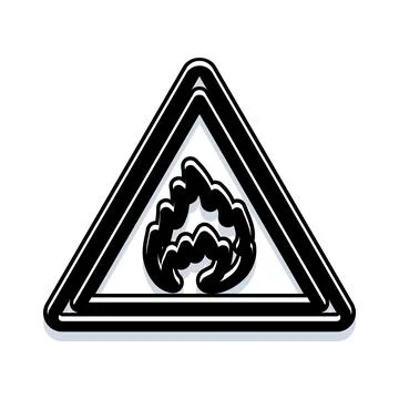Flammable hazard triangular symbol warning against fire イラスト素材