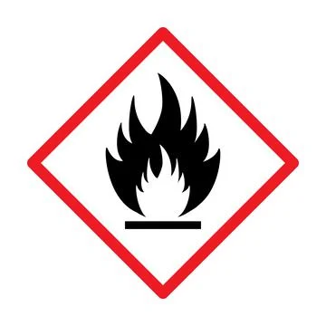 Flammable hazard warning sign icon vector GHS hazard symbol for graphic desig Stock-Illustration