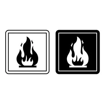 Flammable Icons. Labels for Cardboard Packaging. Warning Symbol, Handle wit.. Illustration