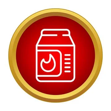 Flammable liquid packaging icon for fire safety Stock Illustration