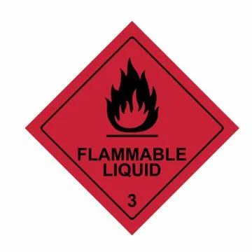 Flammable Liquid sign vector design isolated on white background Stock Illustration