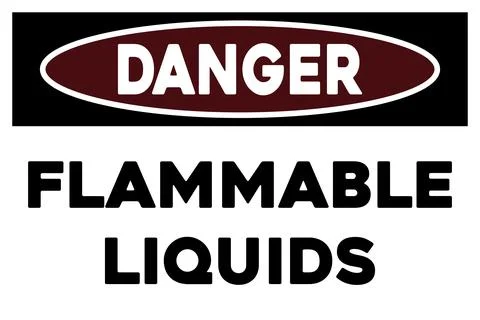 Flammable liquids warning sign Stock Illustration