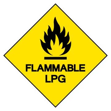 Flammable LPG Symbol Sign ,Vector Illustration, Isolate On White Background L Stock Illustration