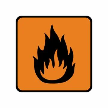 Flammable material sign vector design . ISO 7010 Warning symbol. Stock Illustration