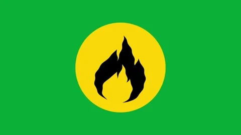 Flammable materials icon animation on green screen background Stock Footage 313832911