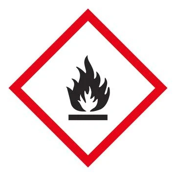 Flammable Sign. GHS label. 库存插图