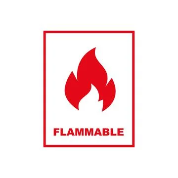 Flammable sign icon in case of fire Stock Illustration