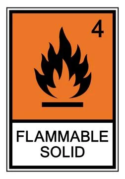 Flammable Solid Hazard Warning Label Safety Sign for Transportation Use Stock Illustration