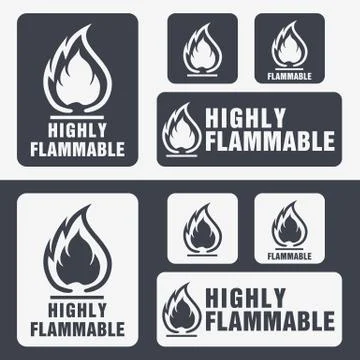 Flammable Symbol. Fire Icon. Packaging Symbol for Delivery of Cargo Stock Illustration