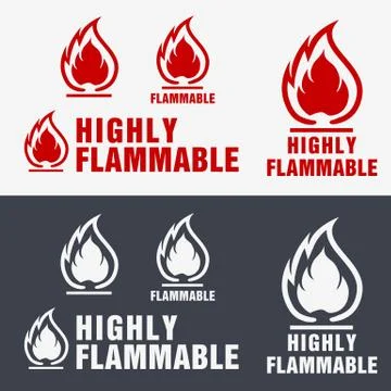 Flammable Symbol. Fire Icon. Packaging Symbol for Delivery of Cargo Stock Illustration