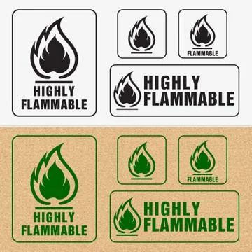 Flammable Symbol. Fire Icon. Packaging Symbol for Delivery of Cargo Stock Illustration