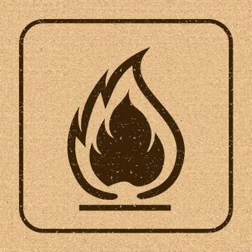 Flammable Symbol. Fire Icon. Packaging Symbol for Delivery of Cargo Stock Illustration