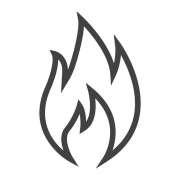 Flammable symbol line icon, logistic Illustrazione stock